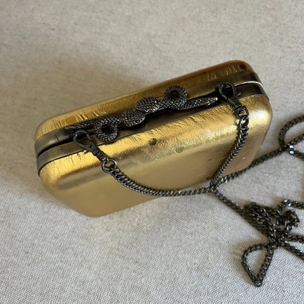 House of Harlow Marley Clutch - Gold Snake